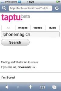 taptu, iphone, recherche, moteur, safari, mobile, test