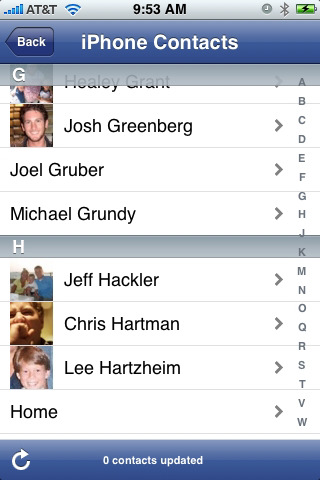 friendsync - iphone - application - facebook - contact