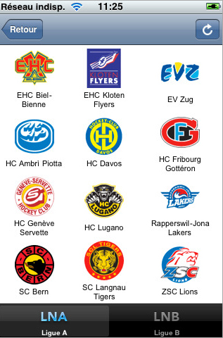 swisshockey - application - iphone - résultat - hockey - suisse